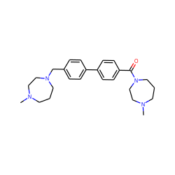 CN1CCCN(Cc2ccc(-c3ccc(C(=O)N4CCCN(C)CC4)cc3)cc2)CC1 ZINC000653701076