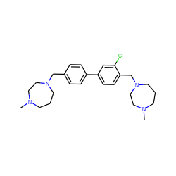 CN1CCCN(Cc2ccc(-c3ccc(CN4CCCN(C)CC4)c(Cl)c3)cc2)CC1 ZINC000653701028