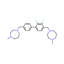 CN1CCCN(Cc2ccc(-c3ccc(CN4CCCN(C)CC4)c(F)c3F)cc2)CC1 ZINC000653700279