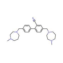 CN1CCCN(Cc2ccc(-c3ccc(CN4CCCN(C)CC4)cc3C#N)cc2)CC1 ZINC000224229848