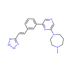 CN1CCCN(c2cncc(-c3cccc(/C=C/C4=NNNN4)c3)n2)CC1 ZINC000040431051