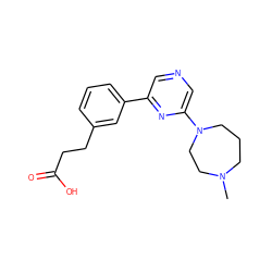 CN1CCCN(c2cncc(-c3cccc(CCC(=O)O)c3)n2)CC1 ZINC000040836521