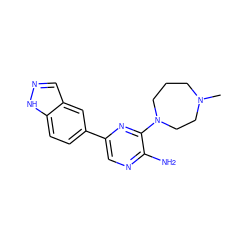 CN1CCCN(c2nc(-c3ccc4[nH]ncc4c3)cnc2N)CC1 ZINC000035816465