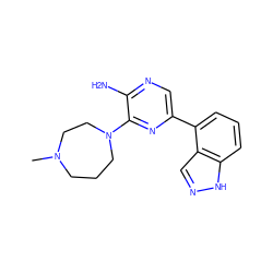 CN1CCCN(c2nc(-c3cccc4[nH]ncc34)cnc2N)CC1 ZINC000038214792