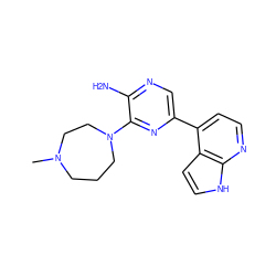 CN1CCCN(c2nc(-c3ccnc4[nH]ccc34)cnc2N)CC1 ZINC000035929907