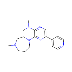 CN1CCCN(c2nc(-c3ccncc3)cnc2N(C)C)CC1 ZINC000045372197