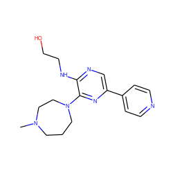 CN1CCCN(c2nc(-c3ccncc3)cnc2NCCO)CC1 ZINC000045336835