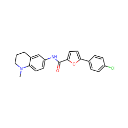 CN1CCCc2cc(NC(=O)c3ccc(-c4ccc(Cl)cc4)o3)ccc21 ZINC000028972794