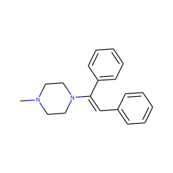 CN1CCN(/C(=C/c2ccccc2)c2ccccc2)CC1 ZINC000028222507