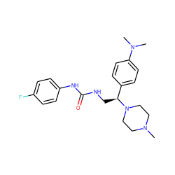 CN1CCN([C@@H](CNC(=O)Nc2ccc(F)cc2)c2ccc(N(C)C)cc2)CC1 ZINC000022418572