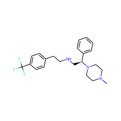 CN1CCN([C@@H](CNCCc2ccc(C(F)(F)F)cc2)c2ccccc2)CC1 ZINC000028522676