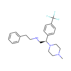 CN1CCN([C@@H](CNCCc2ccccc2)c2ccc(C(F)(F)F)cc2)CC1 ZINC000028522219