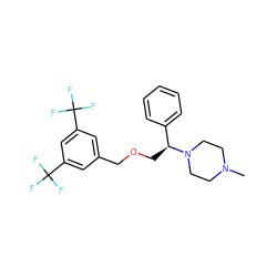 CN1CCN([C@@H](COCc2cc(C(F)(F)F)cc(C(F)(F)F)c2)c2ccccc2)CC1 ZINC000022926933