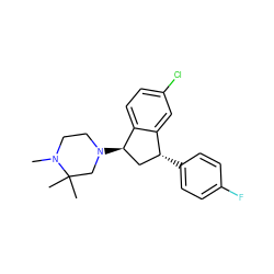 CN1CCN([C@@H]2C[C@@H](c3ccc(F)cc3)c3cc(Cl)ccc32)CC1(C)C ZINC000022938069