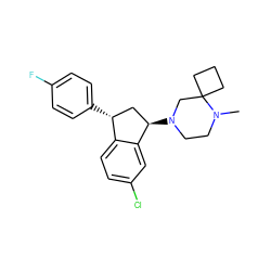 CN1CCN([C@@H]2C[C@@H](c3ccc(F)cc3)c3ccc(Cl)cc32)CC12CCC2 ZINC000022938006