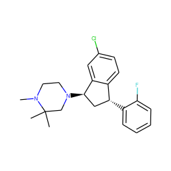 CN1CCN([C@@H]2C[C@@H](c3ccccc3F)c3ccc(Cl)cc32)CC1(C)C ZINC000022938080