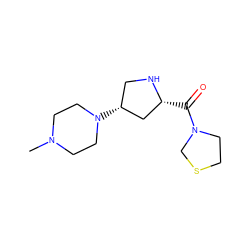 CN1CCN([C@@H]2CN[C@H](C(=O)N3CCSC3)C2)CC1 ZINC000028888991