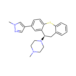 CN1CCN([C@@H]2Cc3ccccc3Sc3ccc(-c4cnn(C)c4)cc32)CC1 ZINC000064540598