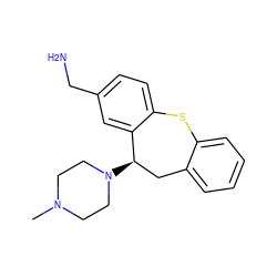 CN1CCN([C@@H]2Cc3ccccc3Sc3ccc(CN)cc32)CC1 ZINC000064548843