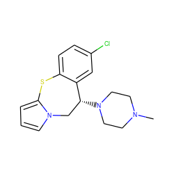 CN1CCN([C@@H]2Cn3cccc3Sc3ccc(Cl)cc32)CC1 ZINC000022452134