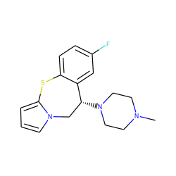 CN1CCN([C@@H]2Cn3cccc3Sc3ccc(F)cc32)CC1 ZINC000022925214