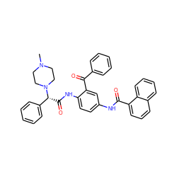 CN1CCN([C@H](C(=O)Nc2ccc(NC(=O)c3cccc4ccccc34)cc2C(=O)c2ccccc2)c2ccccc2)CC1 ZINC000049762397