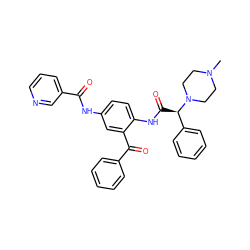 CN1CCN([C@H](C(=O)Nc2ccc(NC(=O)c3cccnc3)cc2C(=O)c2ccccc2)c2ccccc2)CC1 ZINC000049771124