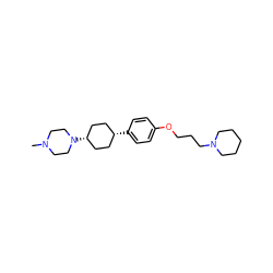 CN1CCN([C@H]2CC[C@@H](c3ccc(OCCCN4CCCCC4)cc3)CC2)CC1 ZINC000101437338