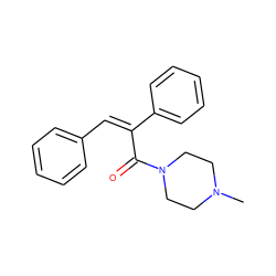 CN1CCN(C(=O)/C(=C\c2ccccc2)c2ccccc2)CC1 ZINC000054975134