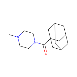 CN1CCN(C(=O)C23CC4CC(CC(C4)C2)C3)CC1 ZINC000019300183