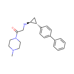 CN1CCN(C(=O)CN[C@H]2C[C@@H]2c2ccc(-c3ccccc3)cc2)CC1 ZINC000096172294