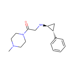 CN1CCN(C(=O)CN[C@H]2C[C@@H]2c2ccccc2)CC1 ZINC000044677322