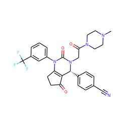 CN1CCN(C(=O)CN2C(=O)N(c3cccc(C(F)(F)F)c3)C3=C(C(=O)CC3)[C@H]2c2ccc(C#N)cc2)CC1 ZINC001772613832