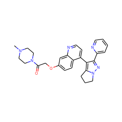 CN1CCN(C(=O)COc2ccc3c(-c4c(-c5ccccn5)nn5c4CCC5)ccnc3c2)CC1 ZINC000014976399