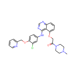 CN1CCN(C(=O)COc2cccc3ncnc(Nc4ccc(OCc5ccccn5)c(Cl)c4)c23)CC1 ZINC000029130042