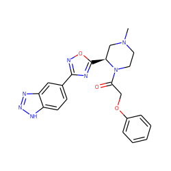 CN1CCN(C(=O)COc2ccccc2)[C@@H](c2nc(-c3ccc4[nH]nnc4c3)no2)C1 ZINC000145485322