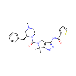 CN1CCN(C(=O)N2Cc3c(NC(=O)c4cccs4)n[nH]c3C2(C)C)[C@@H](Cc2ccccc2)C1 ZINC000114183291