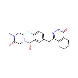 CN1CCN(C(=O)c2cc(Cc3n[nH]c(=O)c4c3CCCC4)ccc2F)CC1=O ZINC000149305363