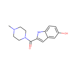 CN1CCN(C(=O)c2cc3cc(O)ccc3[nH]2)CC1 ZINC000013526666