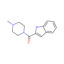 CN1CCN(C(=O)c2cc3ccccc3[nH]2)CC1 ZINC000019868744