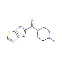 CN1CCN(C(=O)c2cc3ccsc3[nH]2)CC1 ZINC000013678200