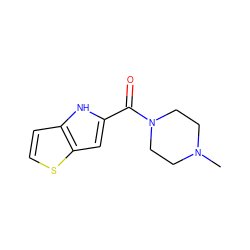 CN1CCN(C(=O)c2cc3sccc3[nH]2)CC1 ZINC000013678202