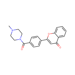 CN1CCN(C(=O)c2ccc(-c3cc(=O)c4ccccc4o3)cc2)CC1 ZINC000044602350