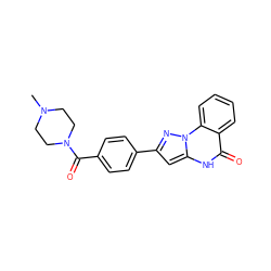 CN1CCN(C(=O)c2ccc(-c3cc4[nH]c(=O)c5ccccc5n4n3)cc2)CC1 ZINC000043015218