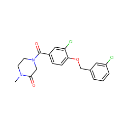 CN1CCN(C(=O)c2ccc(OCc3cccc(Cl)c3)c(Cl)c2)CC1=O ZINC000040934832