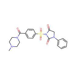 CN1CCN(C(=O)c2ccc(S(=O)(=O)N3C(=O)CN(c4ccccc4)C3=O)cc2)CC1 ZINC000013763610