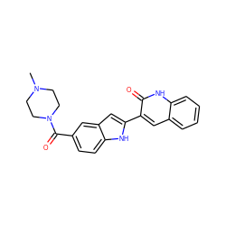 CN1CCN(C(=O)c2ccc3[nH]c(-c4cc5ccccc5[nH]c4=O)cc3c2)CC1 ZINC000000591199