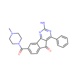 CN1CCN(C(=O)c2ccc3c(c2)-c2nc(N)nc(-c4ccccc4)c2C3=O)CC1 ZINC000043204792