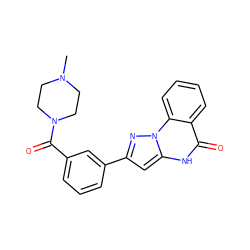 CN1CCN(C(=O)c2cccc(-c3cc4[nH]c(=O)c5ccccc5n4n3)c2)CC1 ZINC000043072410