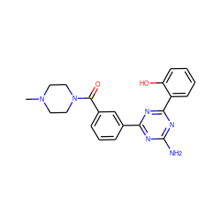 CN1CCN(C(=O)c2cccc(-c3nc(N)nc(-c4ccccc4O)n3)c2)CC1 ZINC000072108977